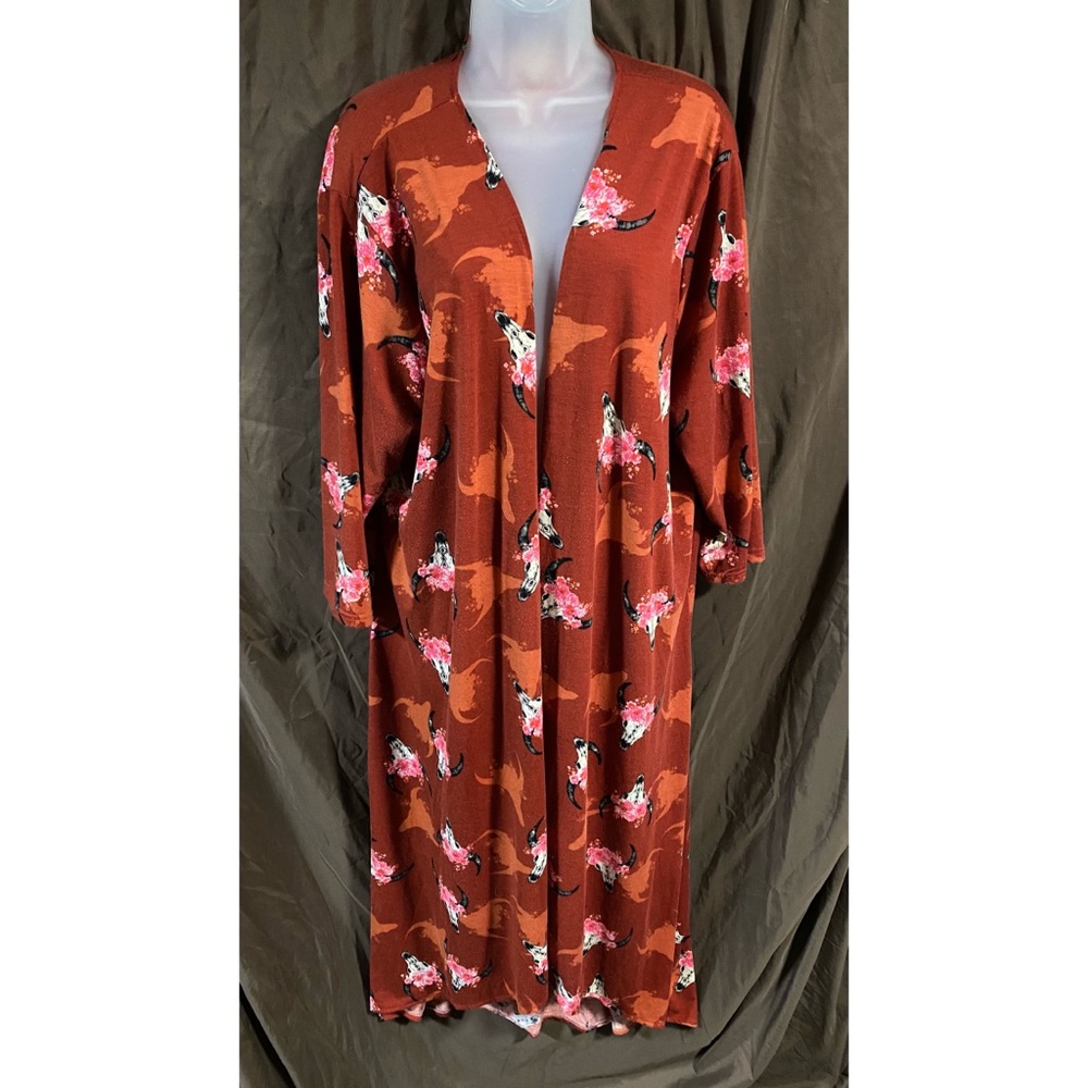 Women’s Cow Skull Southern Stitch Kimono